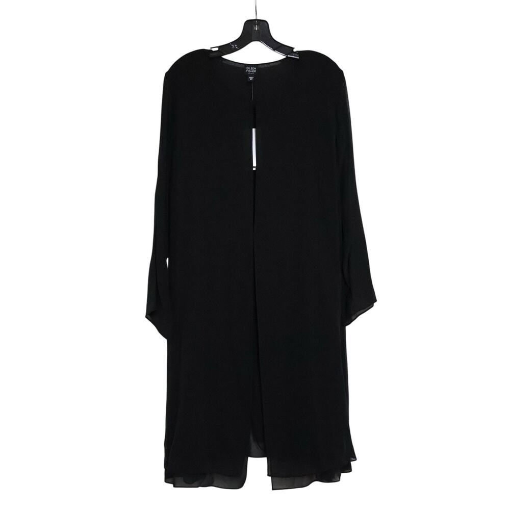 NWT Eileen Fisher Woman Silk Black Duster 2X Whimsigoth Formal Cocktail